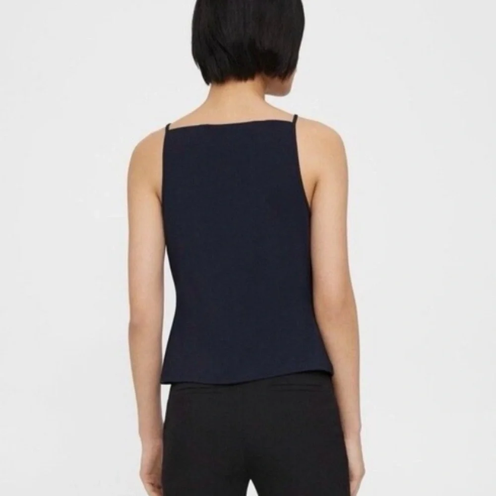 Theory Square Neck Tank Top Women's 
Navy Precision Ponte Sleeveless - Picture 2 of 8